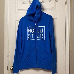 Hollister Blue Zip Up Sweater